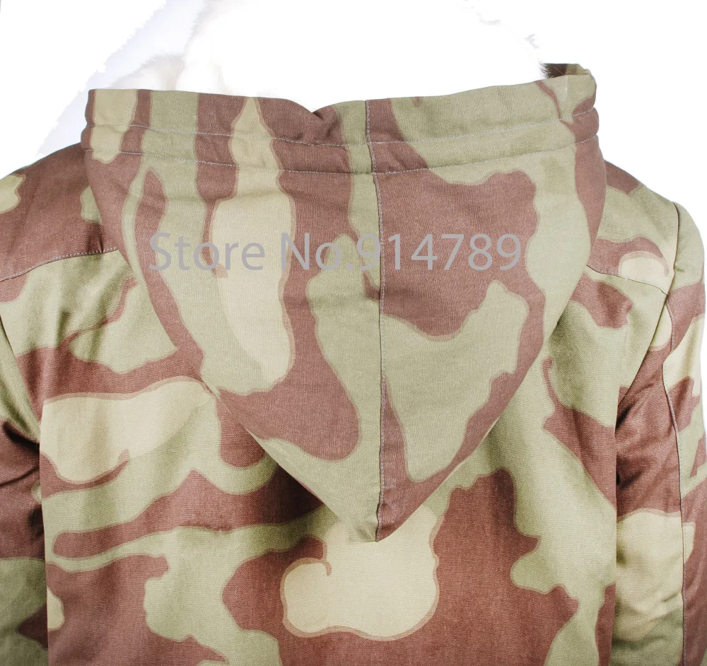 Немецкая итальянская камуфляжная Зимняя парка с меховой подкладкой WW2 3677|parka
