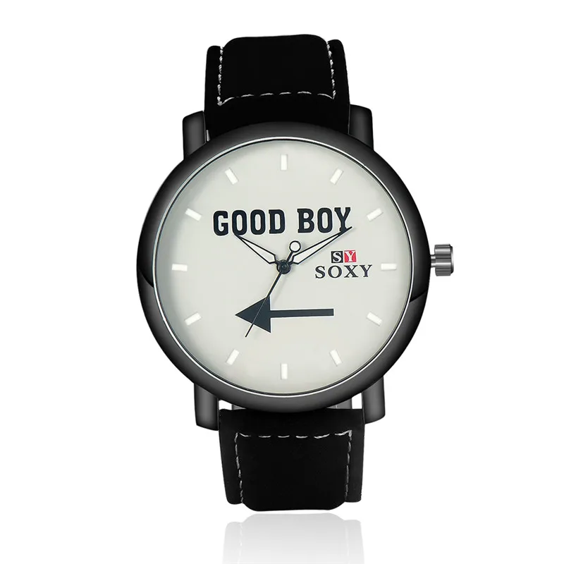 Часы наручные мужские кварцевые с кожаным ремешком модные повседневные подарок