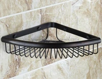 bathroom accessory black oil rubbed brass wall mounted large corner shower storage basket nba511