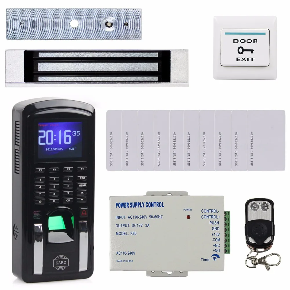 

DIYSECUR TCP/IP USB считыватель идентификационных карт отпечатков пальцев клавиатура паролем система контроля допуска к двери + блок питания + комп...