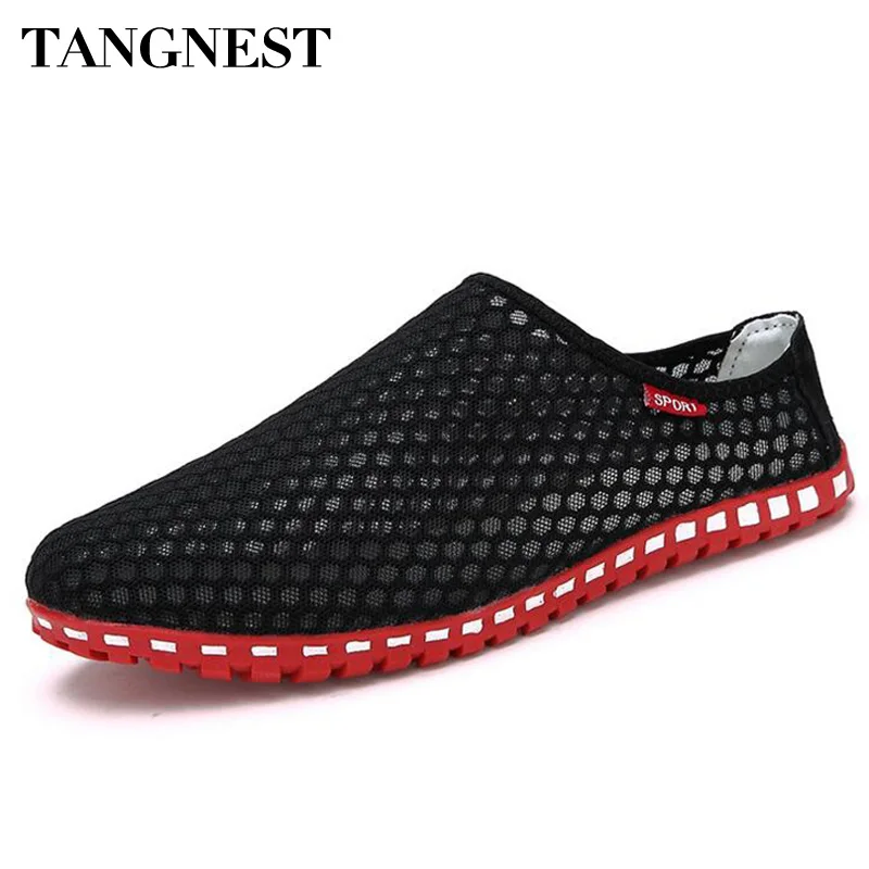 Мужские сетчатые туфли Tangnest Повседневная дышащая легкая обувь для мужчин