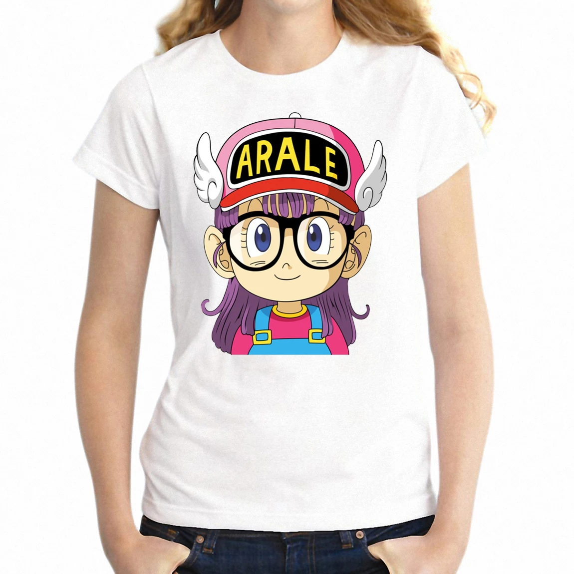 Женская футболка Arale мяч Дракон аниме футболка для девочек - Цвет: V007W