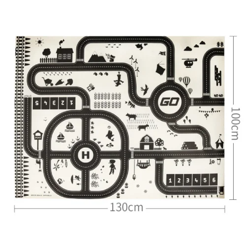 Big Mats 100x130mm Большие игровые коврики дорожный игровой набор с автомобильным блоком из сплава узнайте о транспортировке карта в скандинавском стиле Игрушки для мальчиков подарок - Цвет: Big Mats 100x130mm