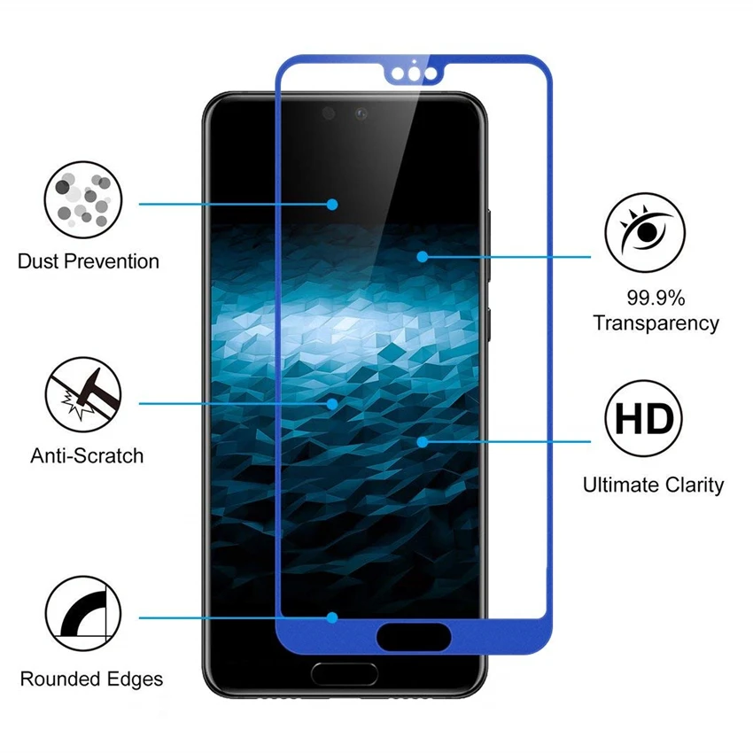 Защитное стекло закаленное для Huawei Y5 Y6 Y7 Prime Y9 2018 P20 Pro P10 P9 P8 Lite 2017 Nova 2 Plus 2i Mate 10