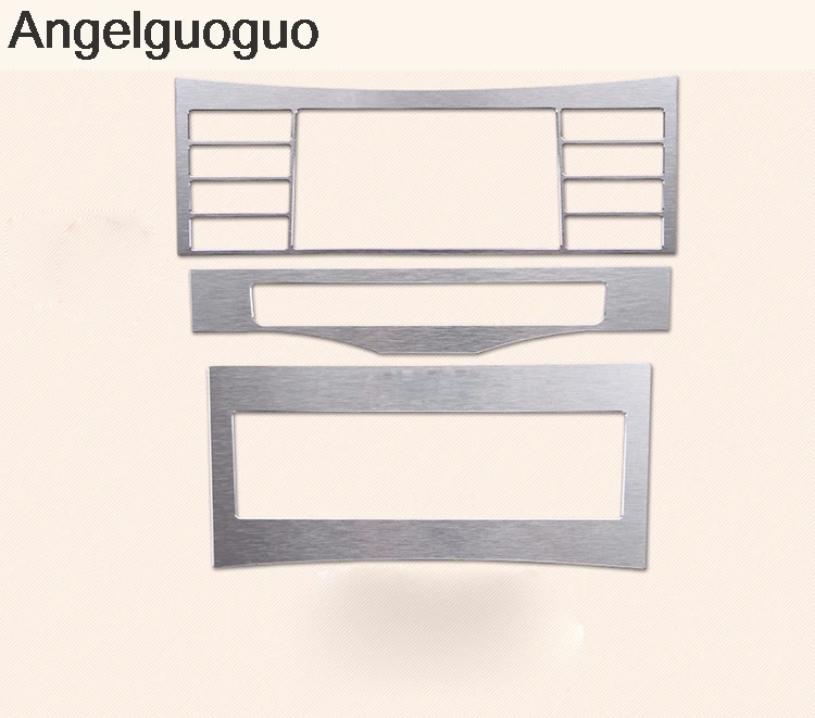 Angelguoguo Car styling For Mercedes Benz E Class W212 2009-2015 Center console CD air conditioning control panel frame sticker |