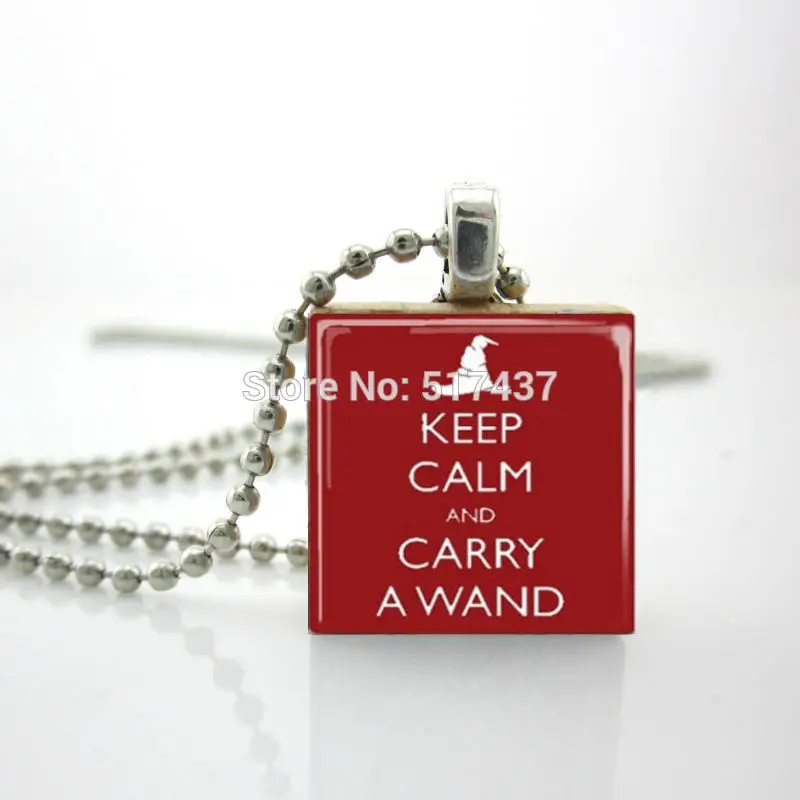 Новинка 2015 скраббл подвеска Keep Calm And Carry A Wand ожерелье Scrabble Tile ожерелье|necklace