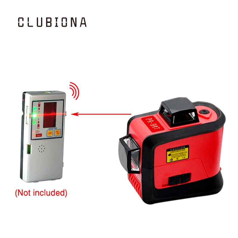 CLUBIONA 3D 360 поворотные 12 перекрестных лазерных линий с функцией наклона, вертикальный и горизонтальный Супер Мощный приемник OK