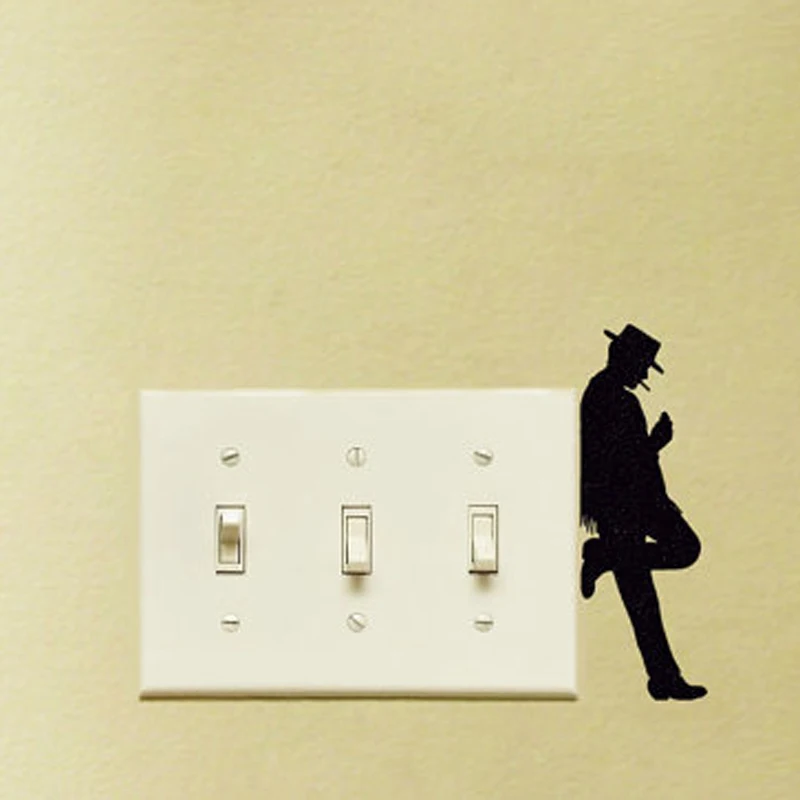 KUCADA черный креативный ковбойский переключатель на стену с наклейками для