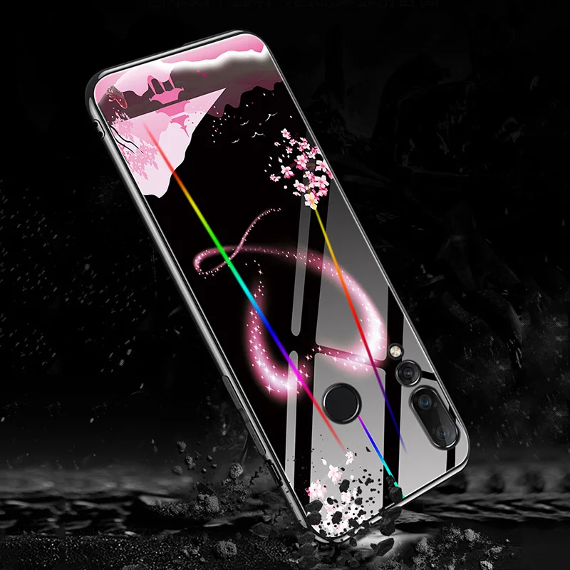 Лазерный светящийся чехол для Huawei Mate 20 Pro Nova 3 3i 4 Honor 8X Max 9i P Smart Plus 9H из закаленного