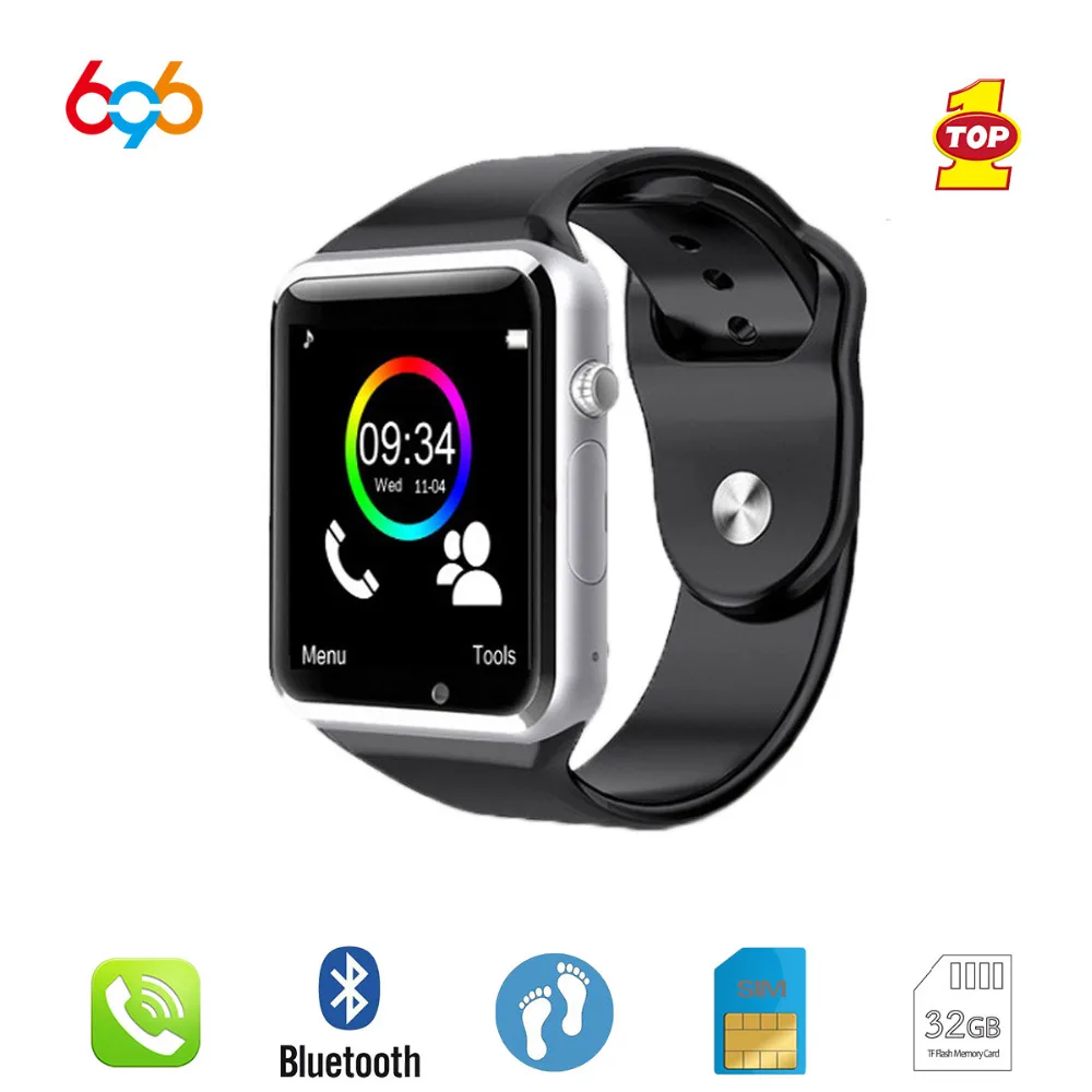 696 Bluetooth A1 SmartWatch Clock Sync Notifier Pedometer Support SIM TF Card Connectivity Apple iphone Android Phone Smartwatch |