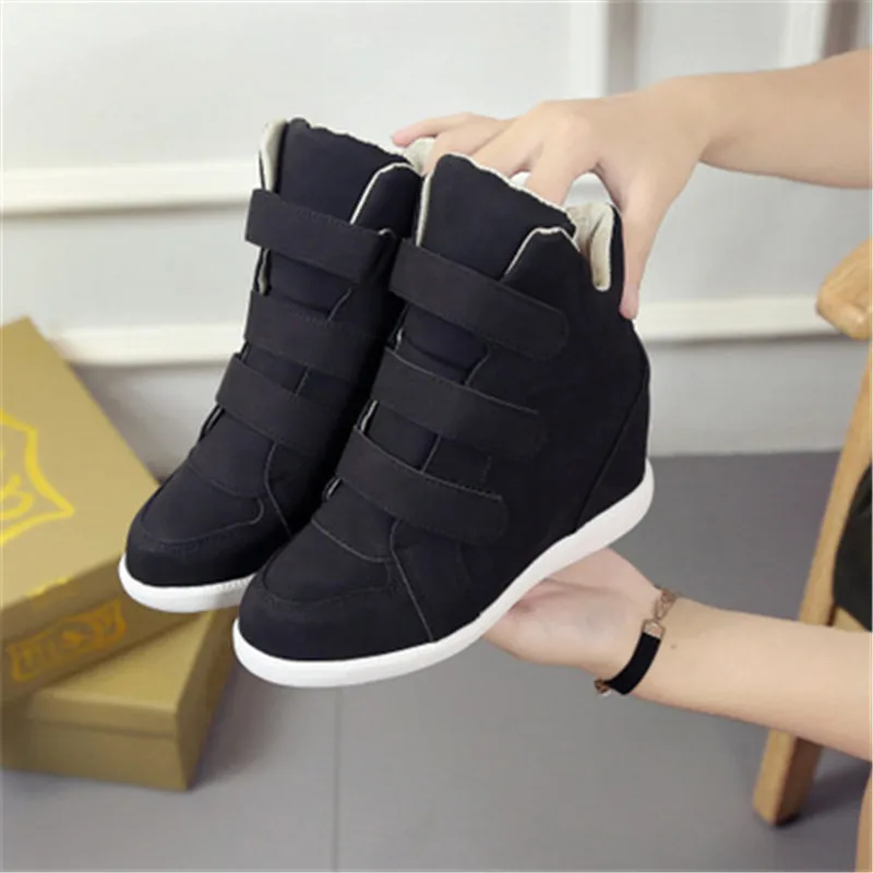 high heel ladies casual shoes wedge with ladies sneakers casual platform shoes breathable increase footwear