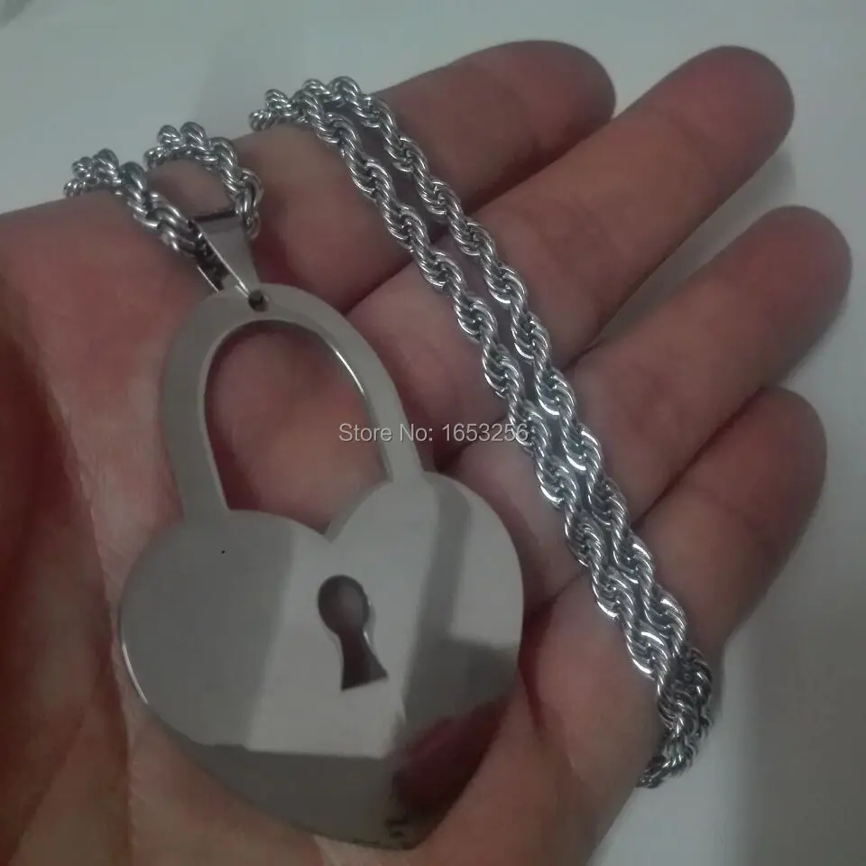 Цепочка с подвеской в виде сердца из нержавеющей стали 2 дюйма 4 мм 22 | Украшения и