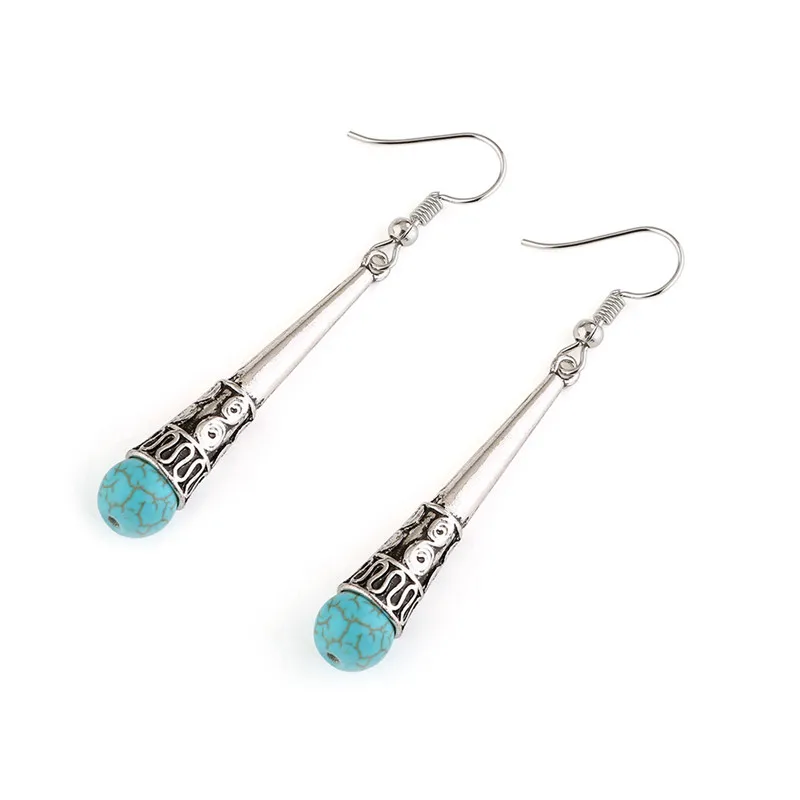серьги с камнями Boho Серьги хиппи aritos индийский индейские украшения Навахо Gypsy