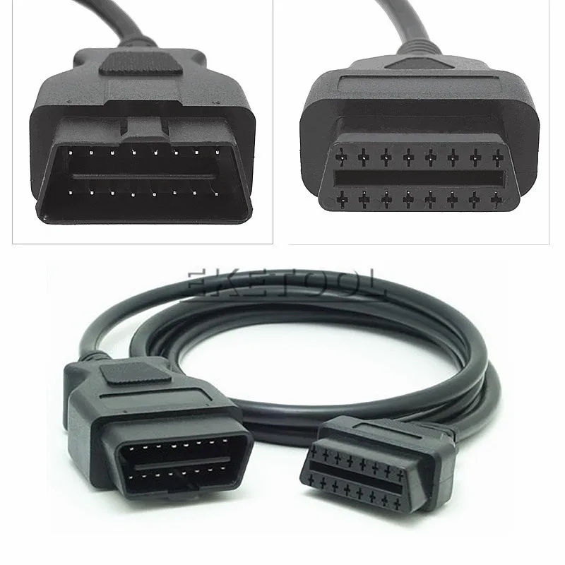 Высокое качество Мужской к женскому разъему 16PIN OBD OBD2 автомобильный