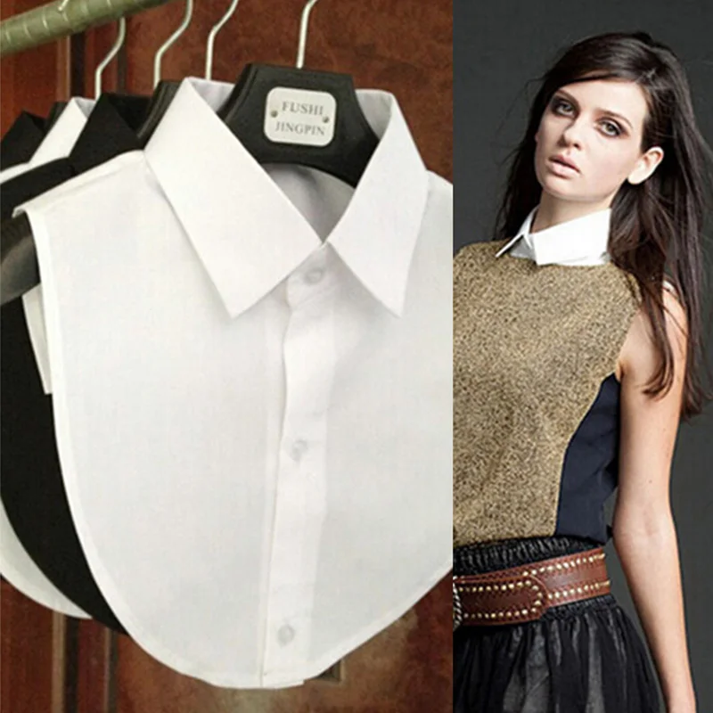 Shirt Fake Collar White& Black Tie Vintage Detachable Collar False Collar Lapel Blouse Top Women Clothes Accessories
