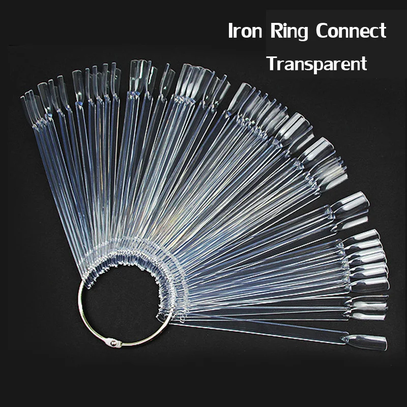 Прозрачные накладные палочки для дизайна ногтей 50 насадок/набор цветной