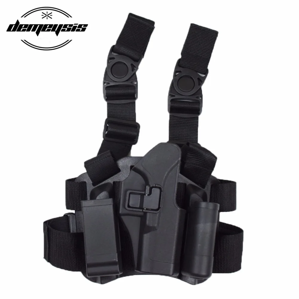 Тактический правая нога бедра кобура ж/Журнал фонарь чехол для Glock 17 19 22 23 31 32