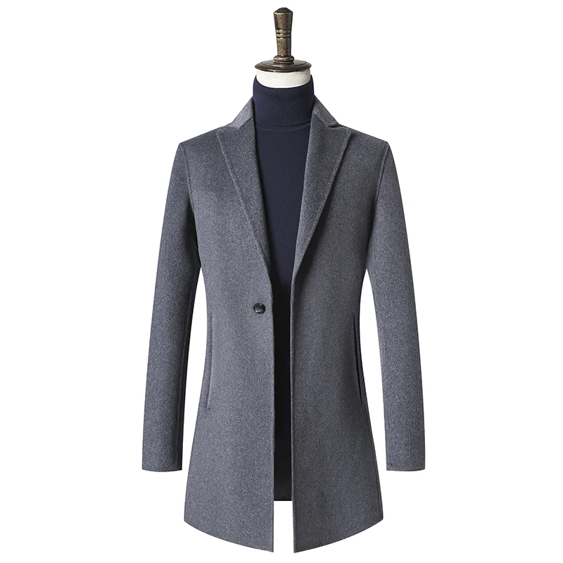 

2018 new arrival winter Single Button coats Double sided woolen casual long trench coat men,men's long parka,plus-size M-XXXL
