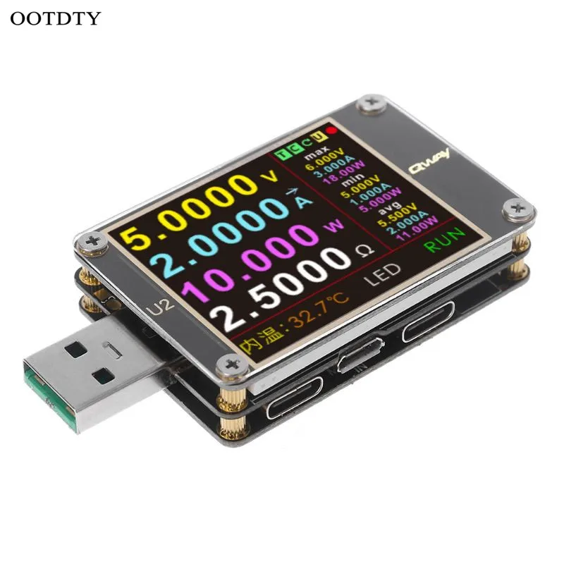 

Upgraded WEB-U2 USB Tester QC4.0+ PD3.0 2.0 PPS Quick Charging Protocol Capacity DC meter 4~24V 5A OOTDTY