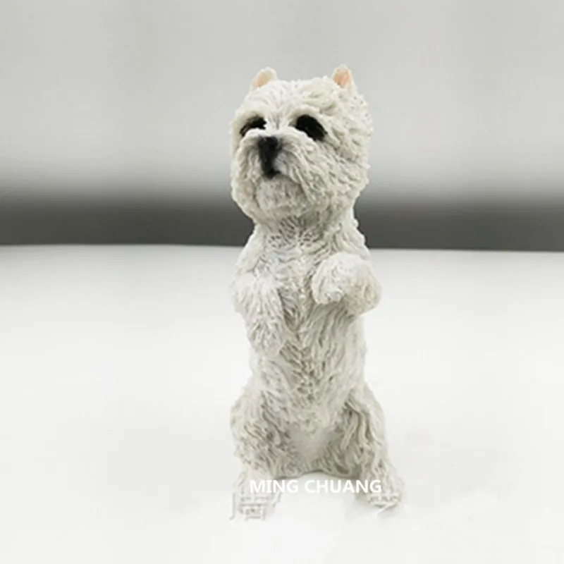 Симпатичная статуя щенка имитация West Highland White Terrier творческое искусство полимер