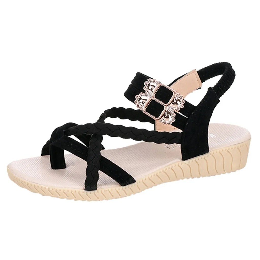 Сандалии SAGACE женские с резинкой пляжная обувь на плоской подошве богемный стиль