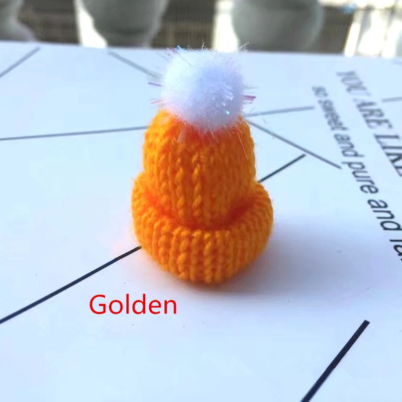 Golden 10 шт. Maomao мяч мини вязание шляпа DIY кукла декоративные принадлежности чехол для телефона сумка Одежда художественное ремесло материал детское украшения для волос - Цвет: Golden