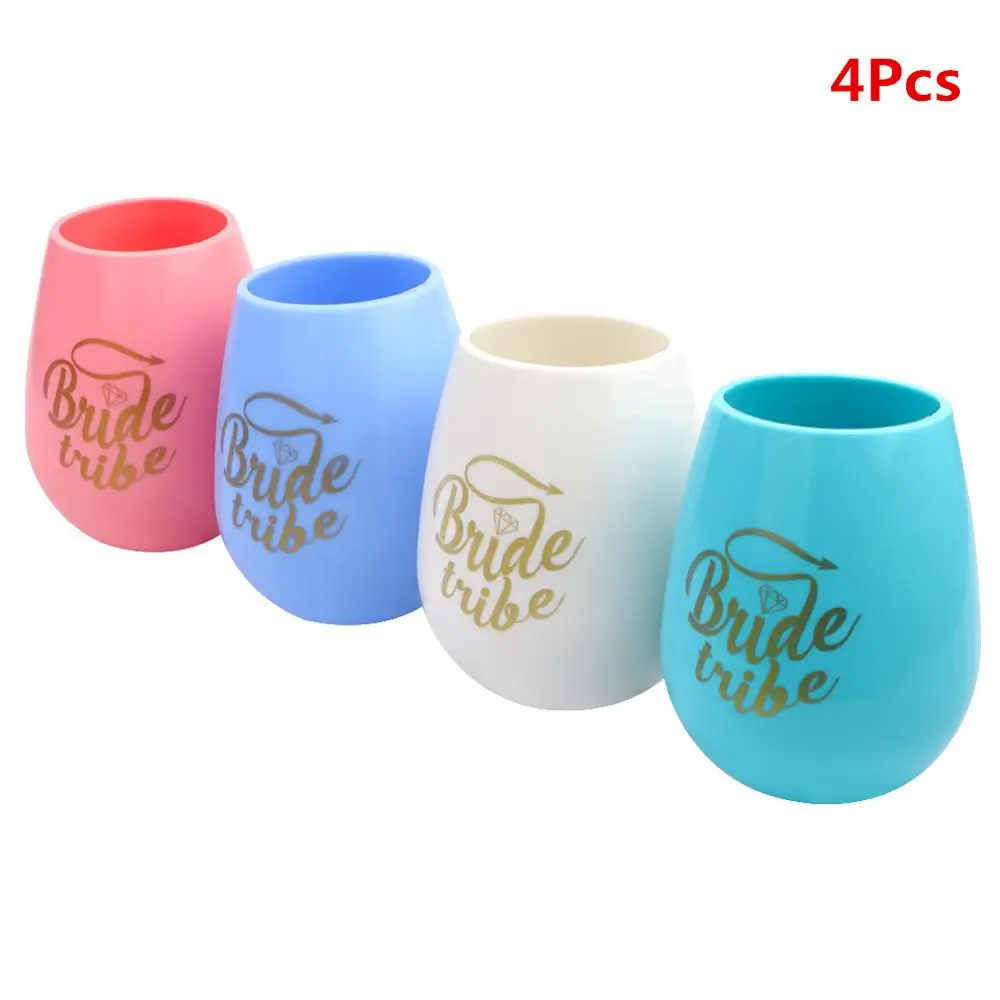 4Pcs Silicone cup Теплые вечерние украшения для девичника забавные вечерние открытки для девичника подарок для девичника - Цвет: 4Pcs Silicone cup