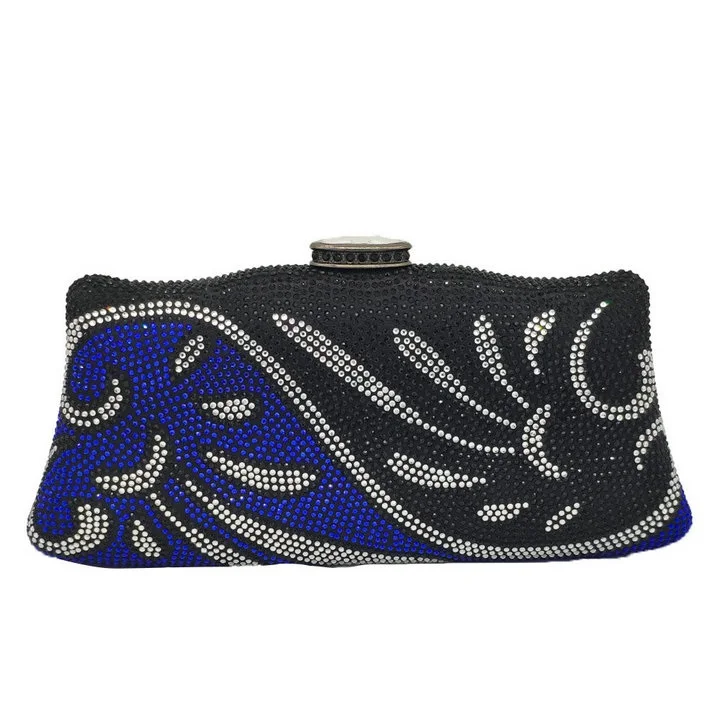 Black Crystal Bag Бутик De FGG женские вечерние сумки с цветочной отделкой Кристалл Цветочные Свадебные дамские сумочки и кошельки женские вечерние клатч со стразами вечерний клатч в стиле minaudiere - Цвет: Black Crystal Bag