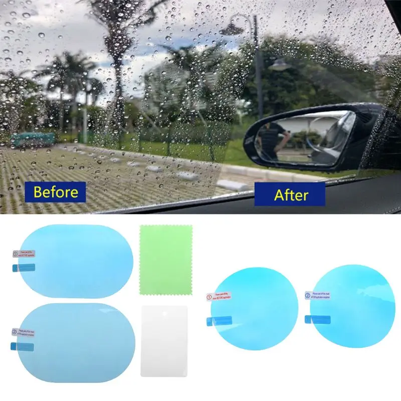 

New 2 Pcs Car Rearview Mirror Protective Film Anti Fog Window Foils Rainproof Rear View Mirror Film Screen Protector Accessories