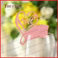 50pcs wedding place name cards table decorationslove heart elegant wine glass cards die out paper party decoration