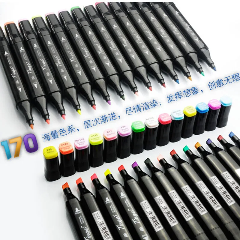 

Superior Artist Double Headed Marker Set 170 Colors Great Value Smooth Design Marker Animation Sketch Copic Markers For Drawing