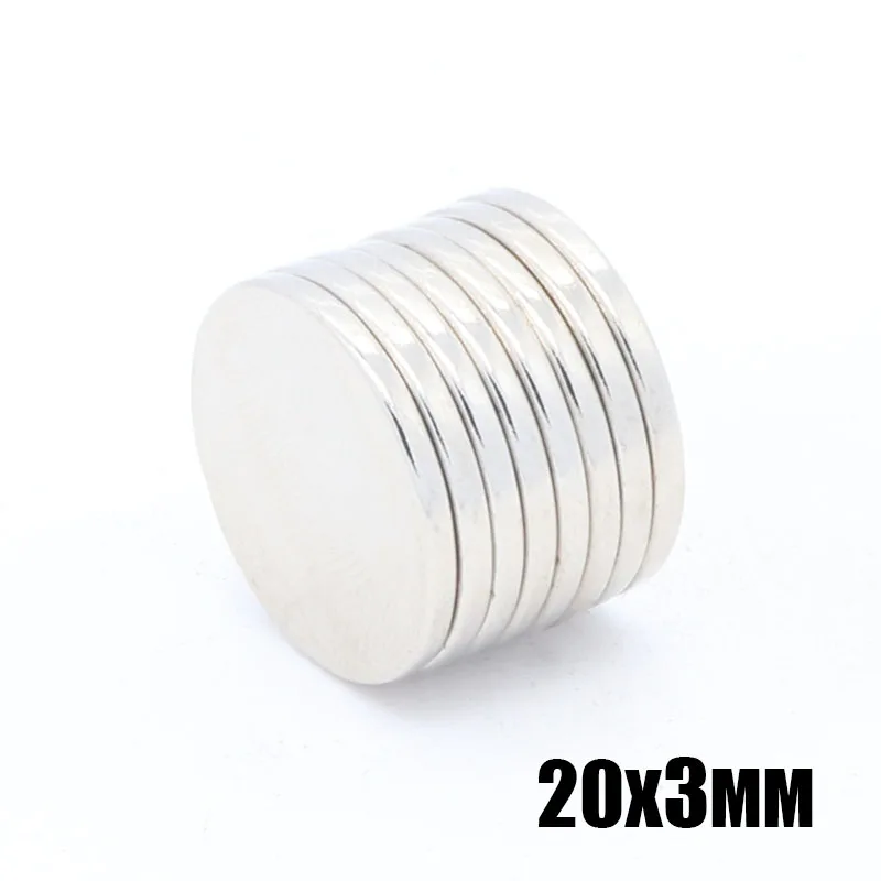 50 шт 20x3 мм супер мощные магнитные листы диск 20 x 3 сильные круглые магниты N35 NdFeB