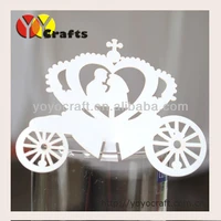 free logo hot sell customizable carriage laser cut wedding place card