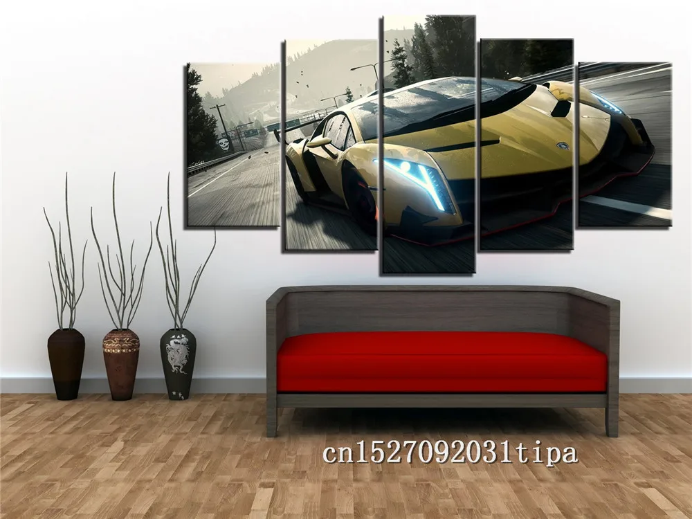Lamborghini автомобиля 5 Панель Абстрактная живопись украшение на стену маслом постер