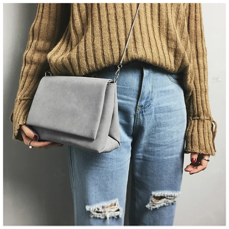 2018 модная однотонная сумка на плечо с цепочкой Новая высококачественная из