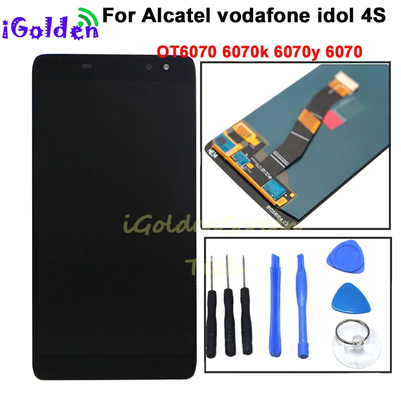 Для Alcatel vodafone idol 4S OT6070 6070k 6070y 6070 ЖК дисплей + сенсорный экран дигитайзер полная