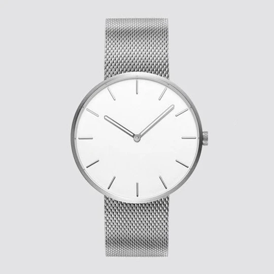 Silver steel strap Xiaomi Mijia TwentySeventeen Модные кварцевые часы для мужчин и женщин жизнь водонепроницаемый 3ATM нержавеющая сталь кожаный ремешок браслет - Цвет: Silver steel strap