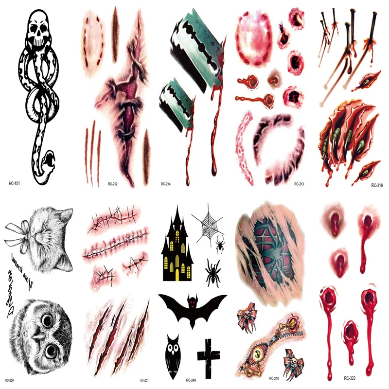 10 шт набор Водонепроницаемый Временные татуировки наклейки практичные приколы