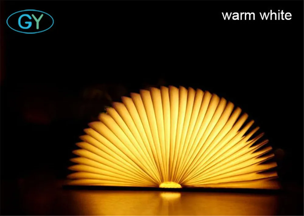 Портативный USB Перезаряжаемый светодиодный светильник книга 3 цвета с изменяемой