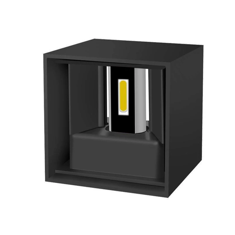 square 12W black Регулируемый 12 Вт светодиодный настенный светильник водонепроницаемый IP65 для помещений и улицы алюминиевый настенный светильник поверхностного монтажа светодиодный светильник для сада и крыльца - Испускаемый цвет: square 12W black