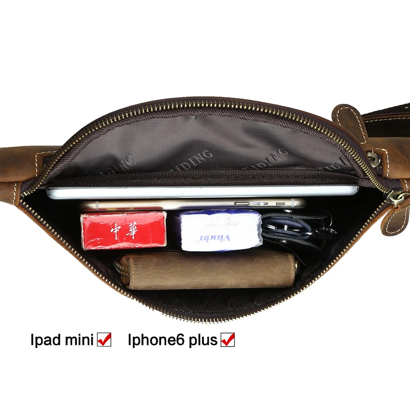 Простая поясная сумка для мужчин винтажный кошелек из натуральной воловьей кожи