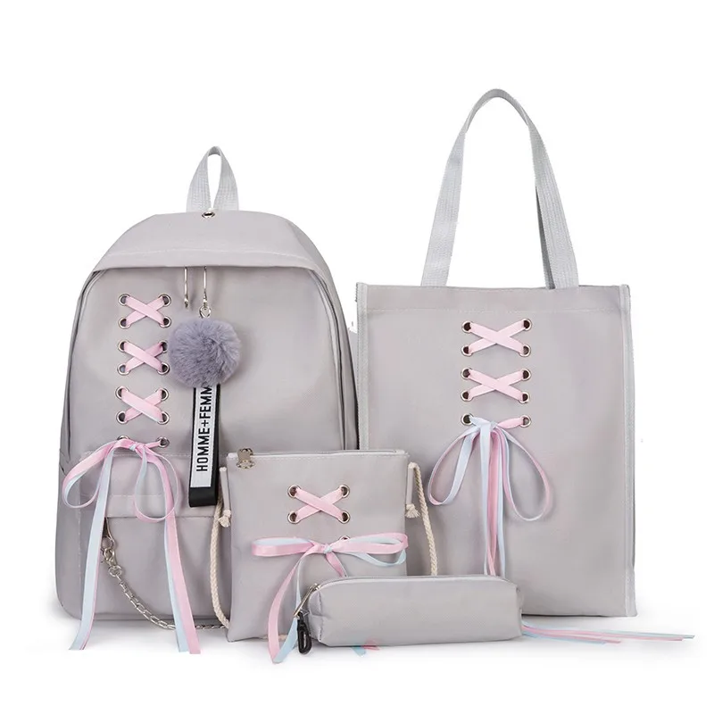 Цепь рюкзак женский парусиновый 4 шт./компл. Для женщин для девочек-подростков