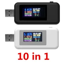 9/10 в 1 DC USB тестер тока 4-30 в измеритель напряжения синхронизации Амперметр цифровой монитор отключение индикатор питания зарядное устройство Скидка 40
