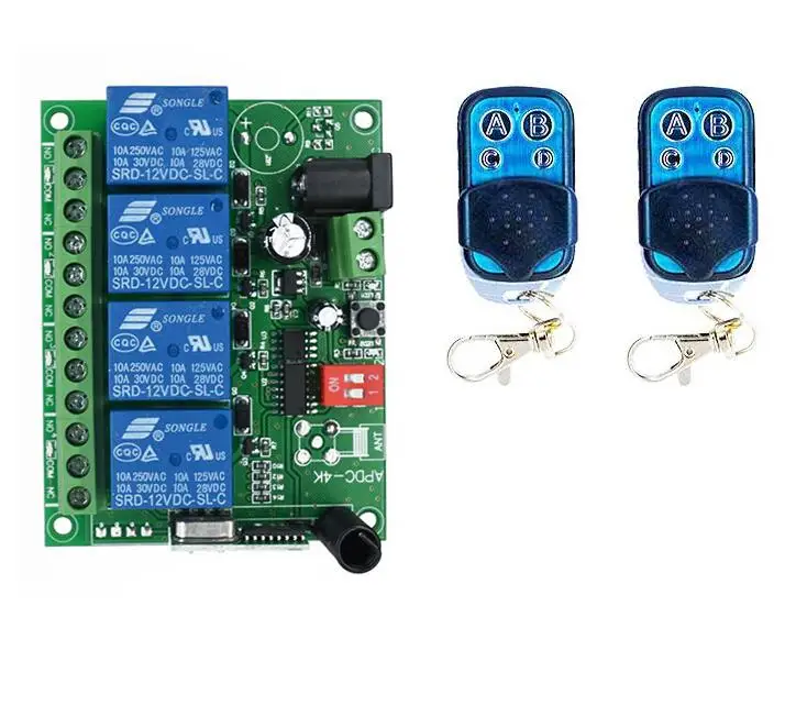 433 92 mhz DC 12V 4 CH 4way Беспроводной RF пульт дистанционного управления реле 1-4