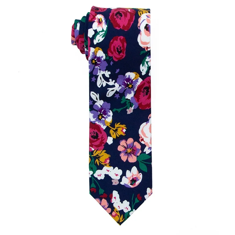 PCT-008 Cotton Tie Портной Смит 7,5 см с принтом Пейсли Цветочный Хлопок Галстуки Мода дизайнер Красочные Пейсли цветок галстуки галстук для мужчин свадьба - Цвет: PCT-008 Cotton Tie