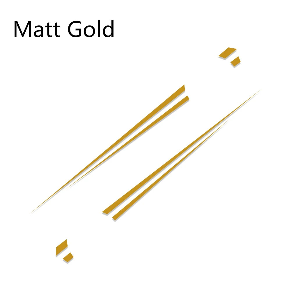 Matt Gold 2 шт., автомобильные наклейки, длинные боковые полосы, Авто Виниловая обертка, сделай сам, декоративные наклейки, автомобильные гоночные, спортивные, стильные, автомобильные тюнинговые аксессуары - Название цвета: Matt Gold