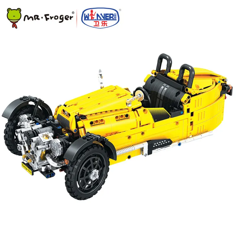 1:8 Technic строительные блоки для автомобилей кирпичные совместимые 3 колеса