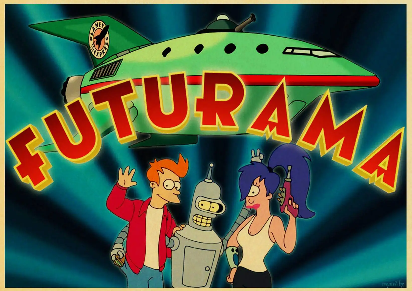 Комический фильм плакат Futurama плакаты Винтаж Крафт-Бумага ремесла печать для детской комнаты стены мультфильм декоративная живопись - Цвет: D130
