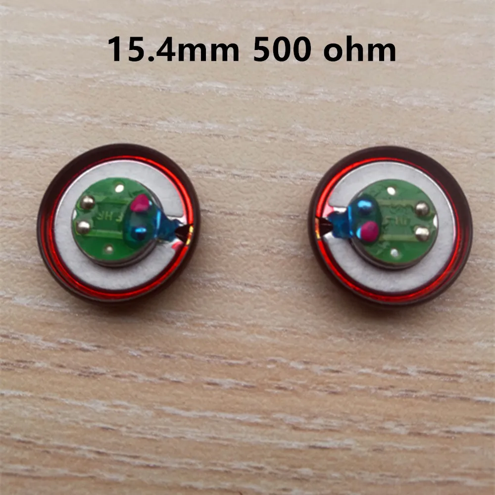 Фото 1 Pair 15.4mm 500ohm Flat Head Earbuds Speaker High Impedance Diy MX500 Driver Unit Graphene Speaker unit Earphone Accessories №1