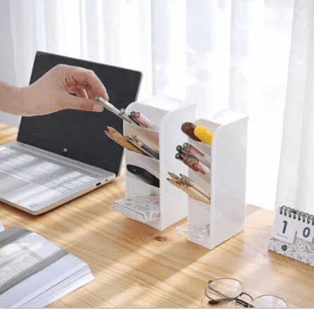 Hollow Desk Organizer Desktop Office Pen Pencil Case Holder Makeup Storage Box | Дом и сад